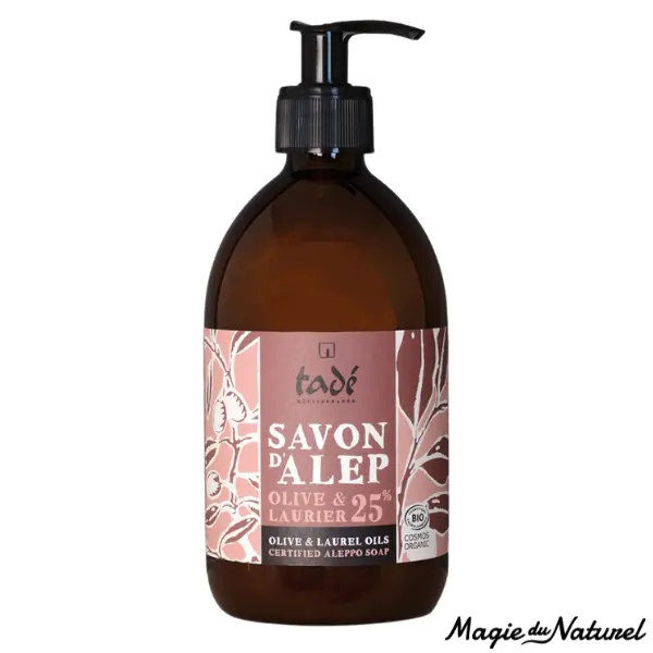Savon d'Alep Liquide 25% Laurier · COSMOS ORG