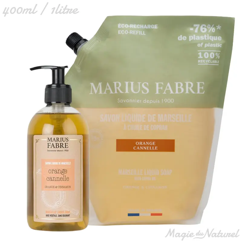 Savon liquide de Marseille Orange et Cannelle