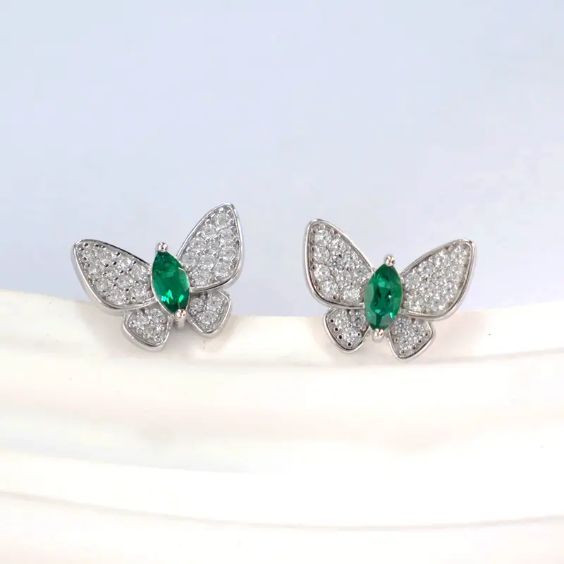 Schmetterling-Ohrstecker «Marquise» · 925 Silber