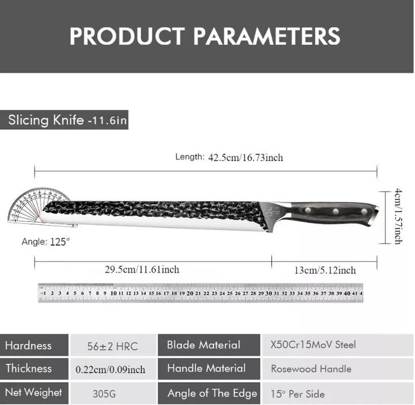 Schmiedemesser zum Tranchieren (28 cm)