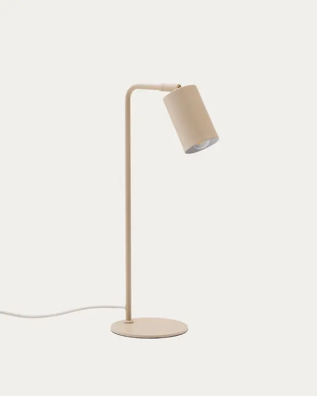 Schreibtischlampe Manie aus Metall mit beigem, texturiertem Finish