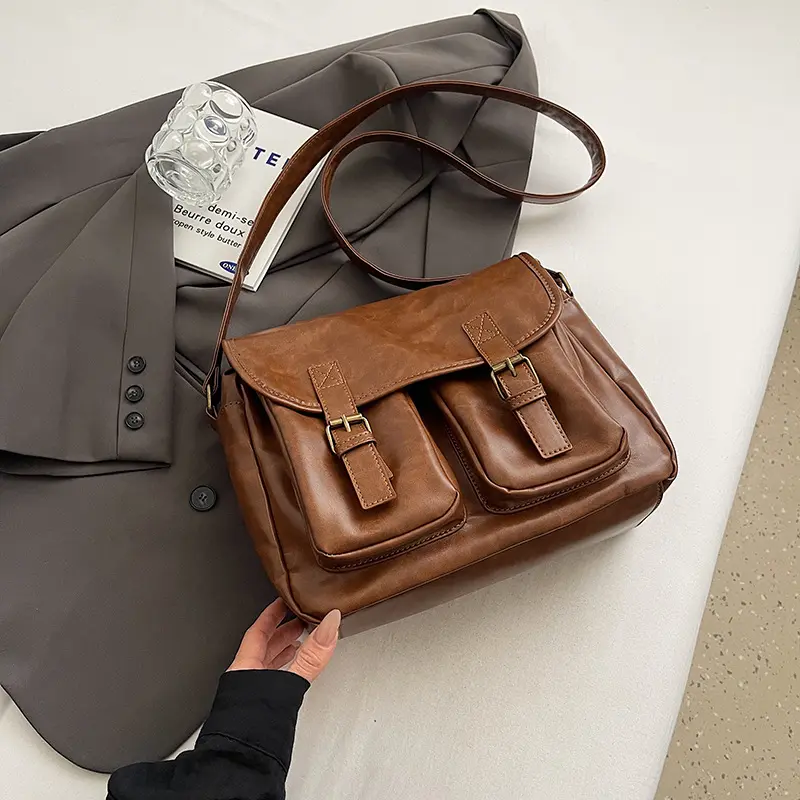 Schultertasche «Milano» – PU-Leder, grosse Kapazität