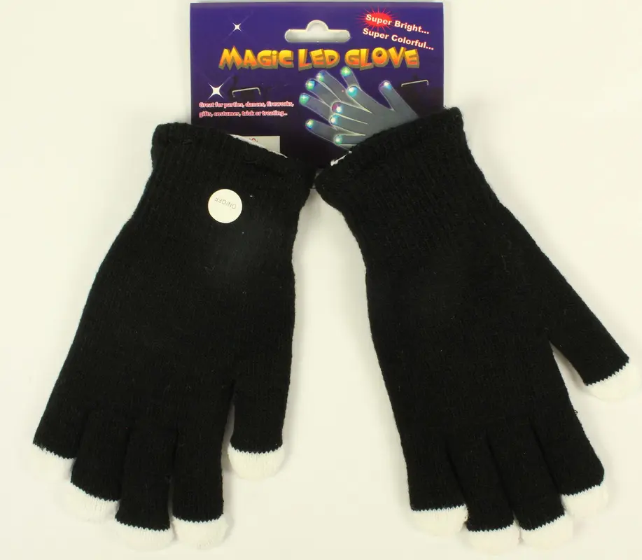 Schwarze LED Handschuhe