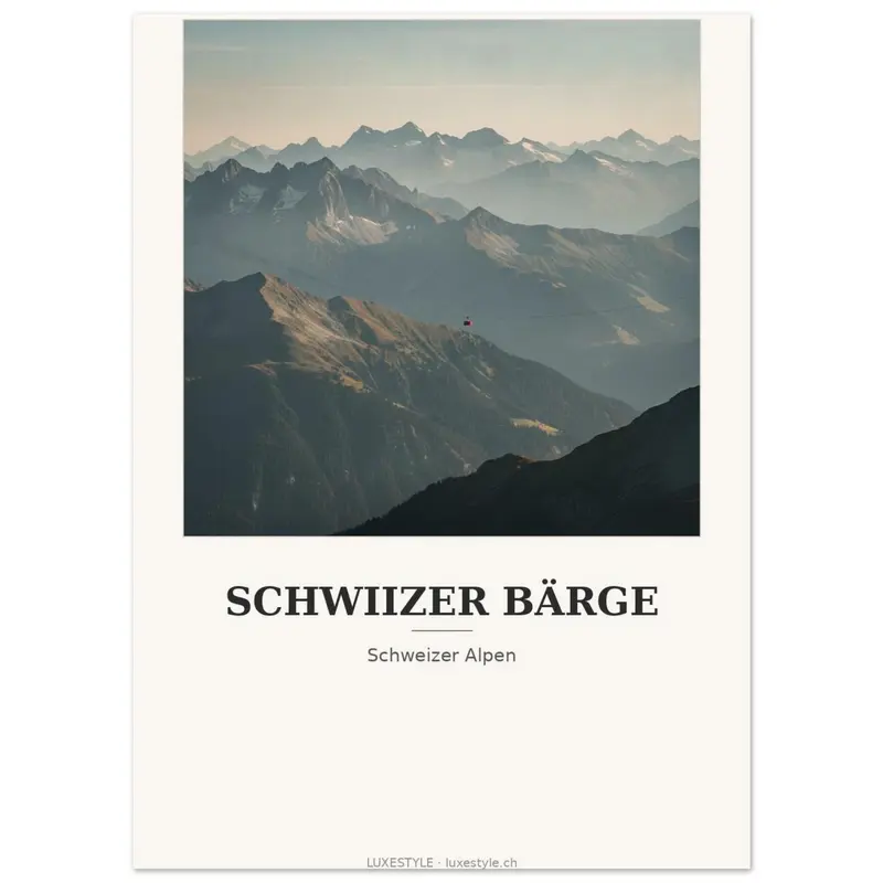 Schweiz-Poster «Alpen-Panorama» · Berg-Kunstdruck