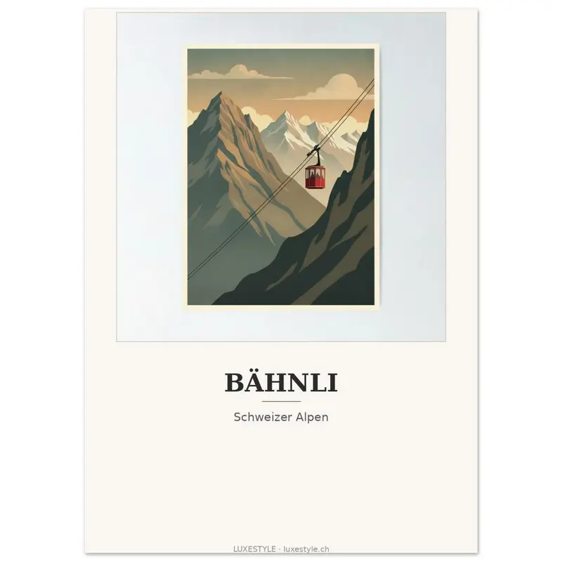 Schweiz-Poster «Bähnli» · Vintage Travel-Kunstdruck