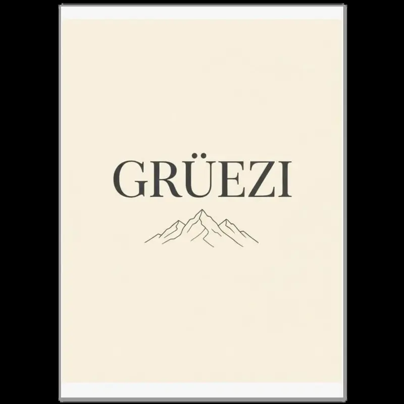 Schweiz-Poster «Grüezi» – Mundart-Kunstdruck