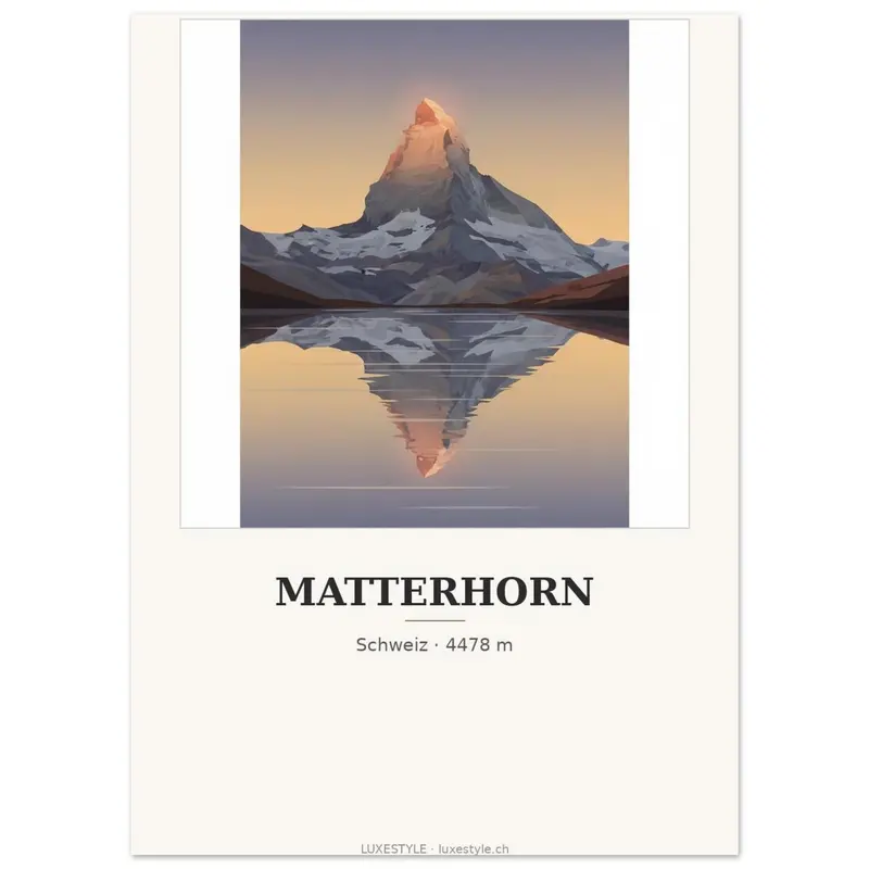 Schweiz-Poster «Matterhorn» · Sonnenuntergang-Kunstdruck