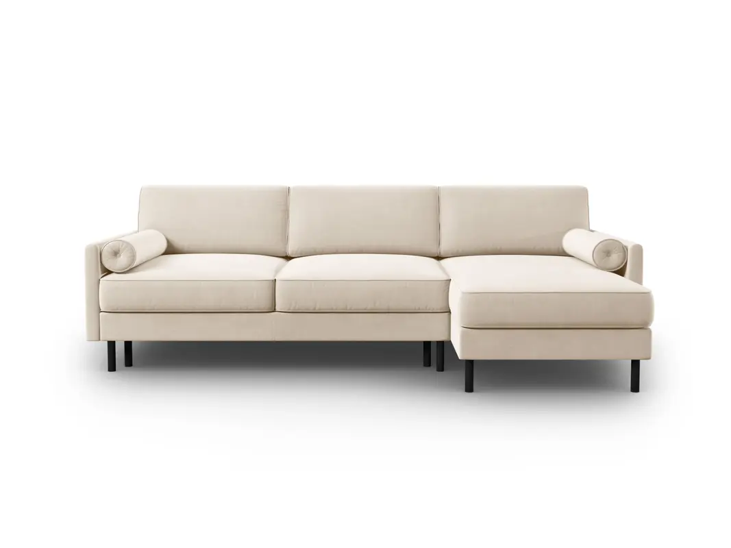 Scott Velour Ecksofa rechts mit Schlaffunktion und Stauraum 5 Sitzer