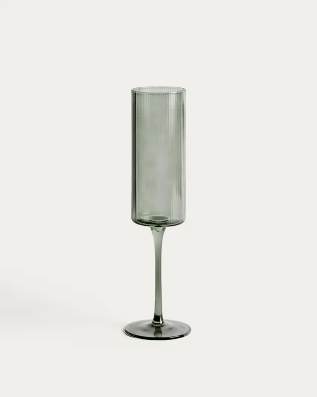 Sektglas Eluria aus grünem Glas, 24,5 cl