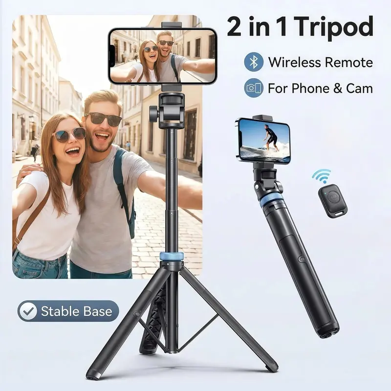 Selfie-Stick mit Stativ · Bluetooth-Auslöser