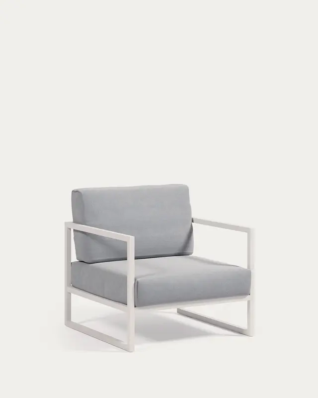 Sessel Comova 100% outdoor blau und Aluminium weiss