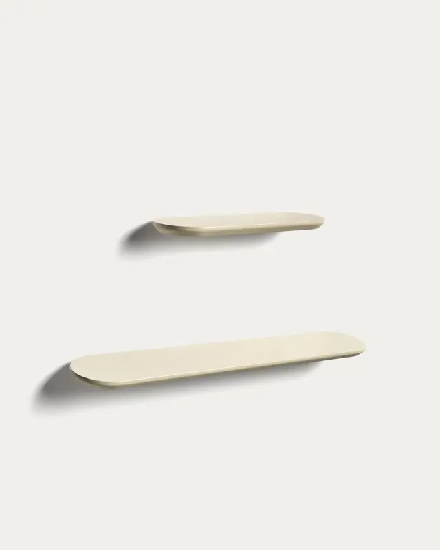 Set Arely aus 2 MDF-Regalen mit beigefarbener Lackierung, 35 cm/55 cm
