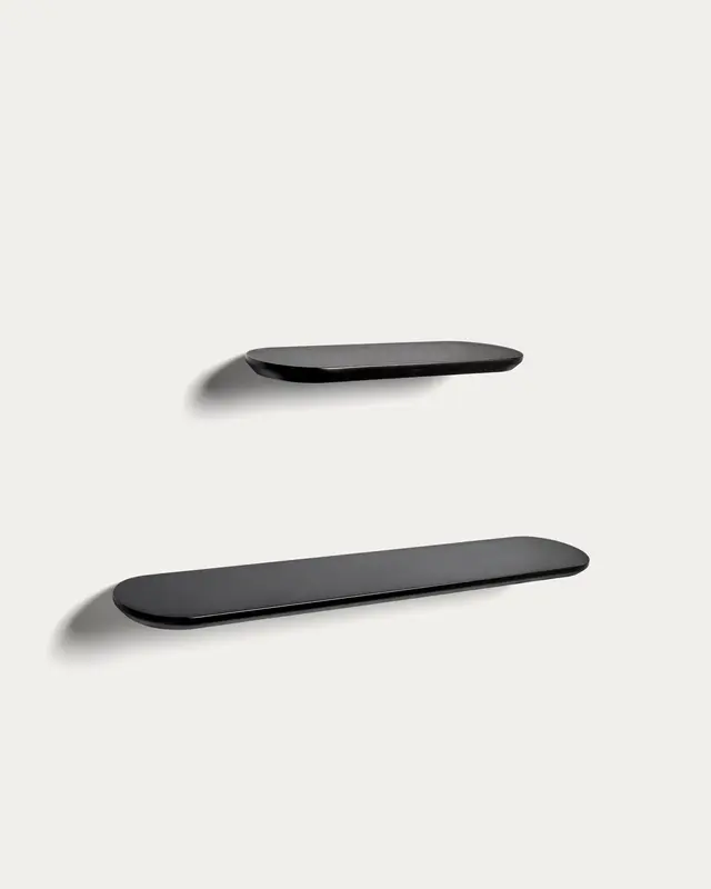 Set Arely aus 2 MDF-Regalen mit schwarzer Lackierung, 35 cm/55 cm