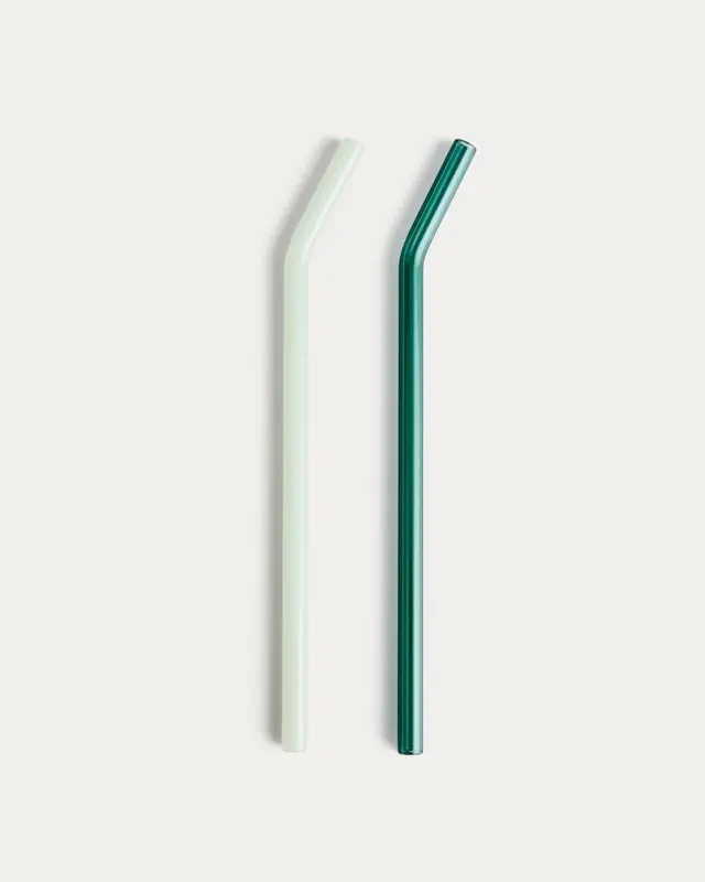 Set Micla mit 6 Trinkhalmen aus Glas, 10,5 cm