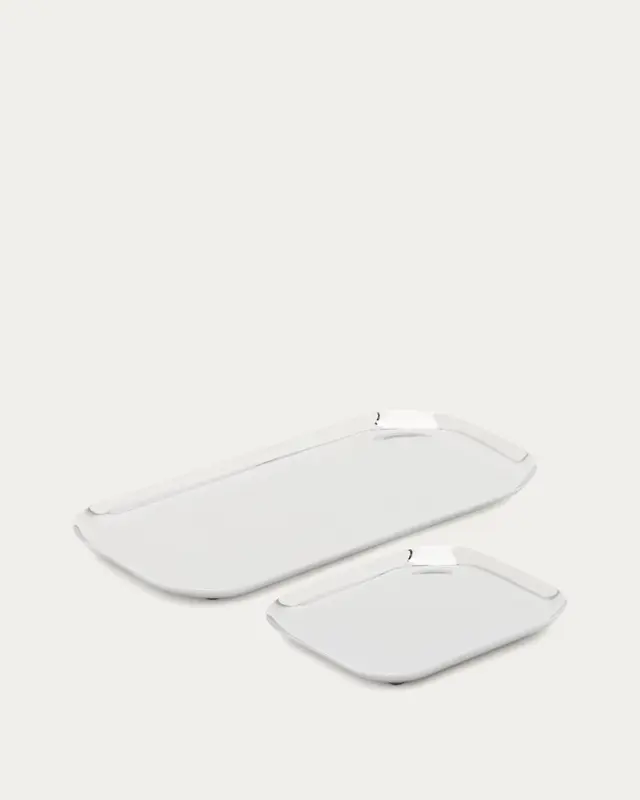 Set Nirela aus 2 Edelstahl-Tabletts