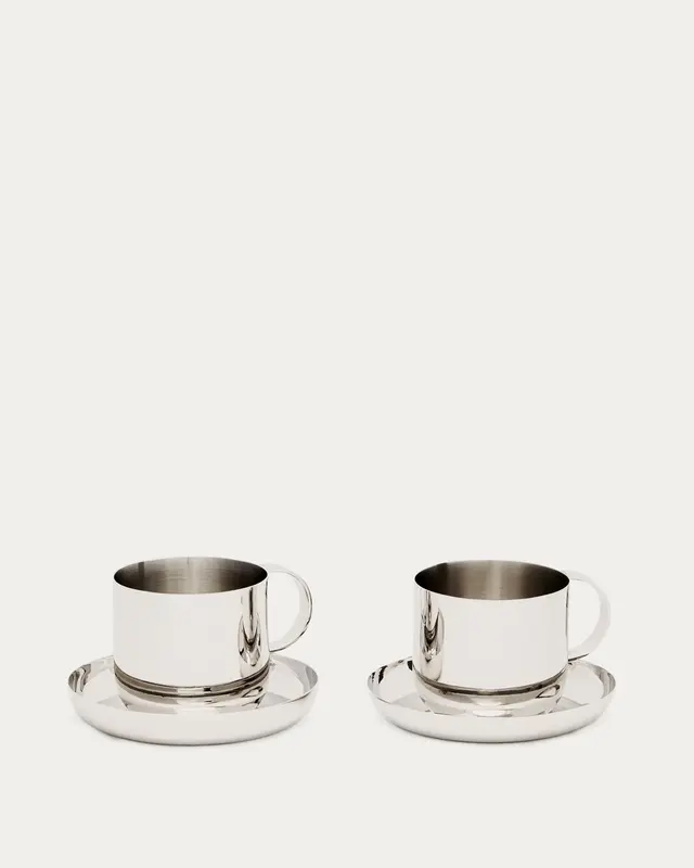 Set Nirela aus 2 Edelstahl-Tassen