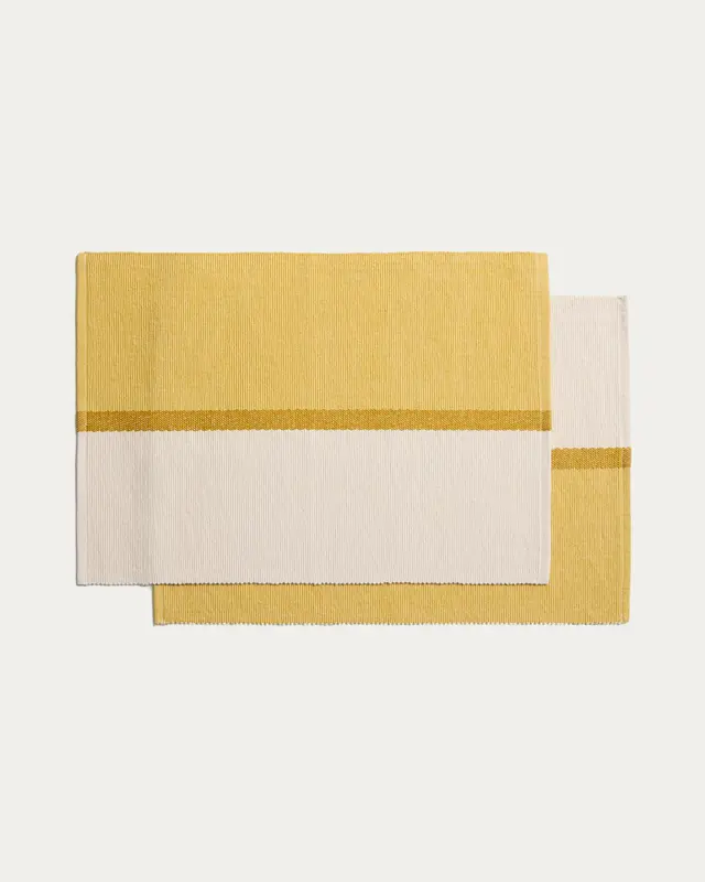 Set Tari mit 2 Tischsets aus 100% Baumwolle gelb 35 x 50 cm