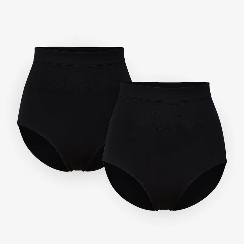 Shapewear Komfort Maxi-Slip – 2er Set Schwarz