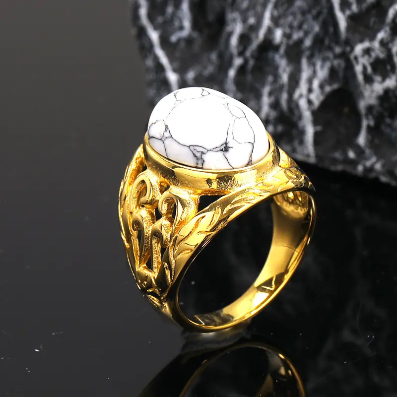 Siegelring Marmor · Gold-Optik