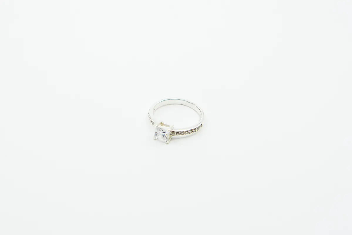 Silber Fingerring (⌀ 17 mm / Größe 58) – Verlobungsring aus 925 Sterlingsilber