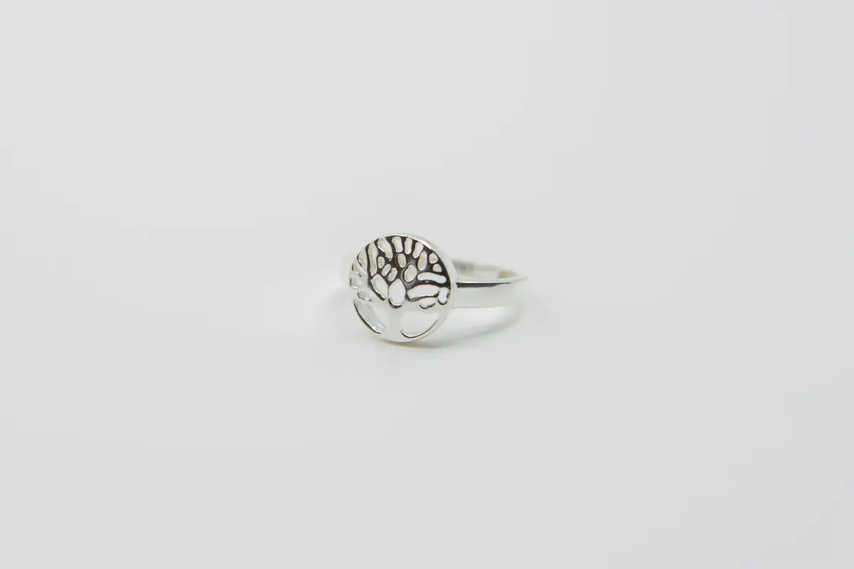 Silber Fingerring Lebensbaum (⌀ 16.5 mm / Größe 52)
