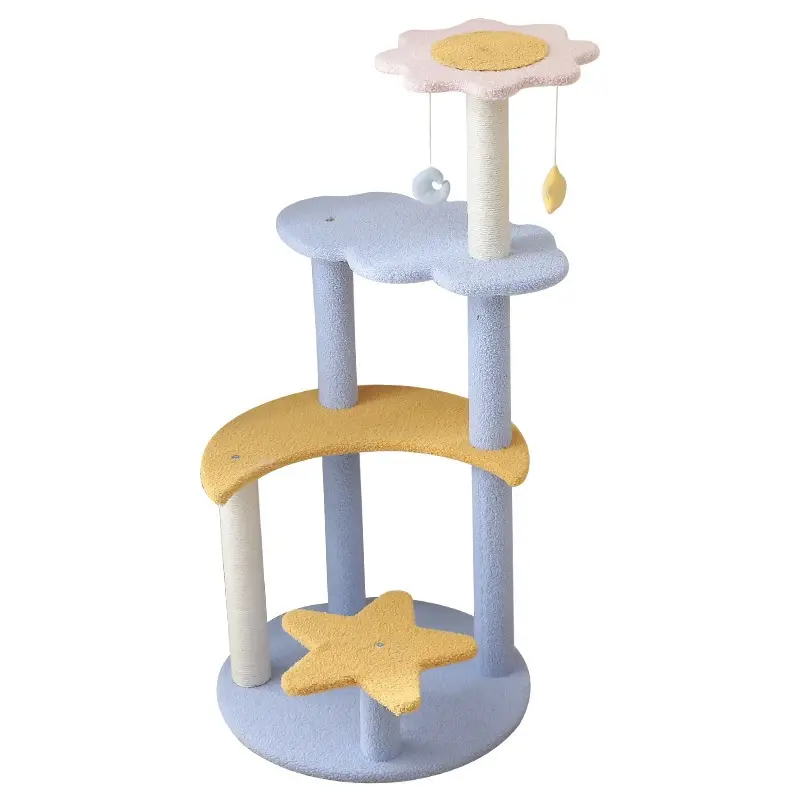 Sisal-Kratzbaum mit Liegefläche für Katzen