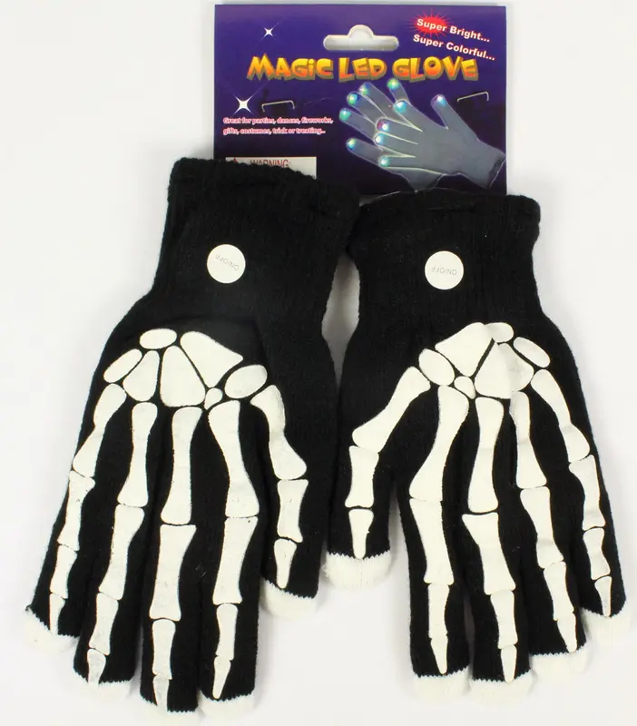Skelett Handschuhe mit LED