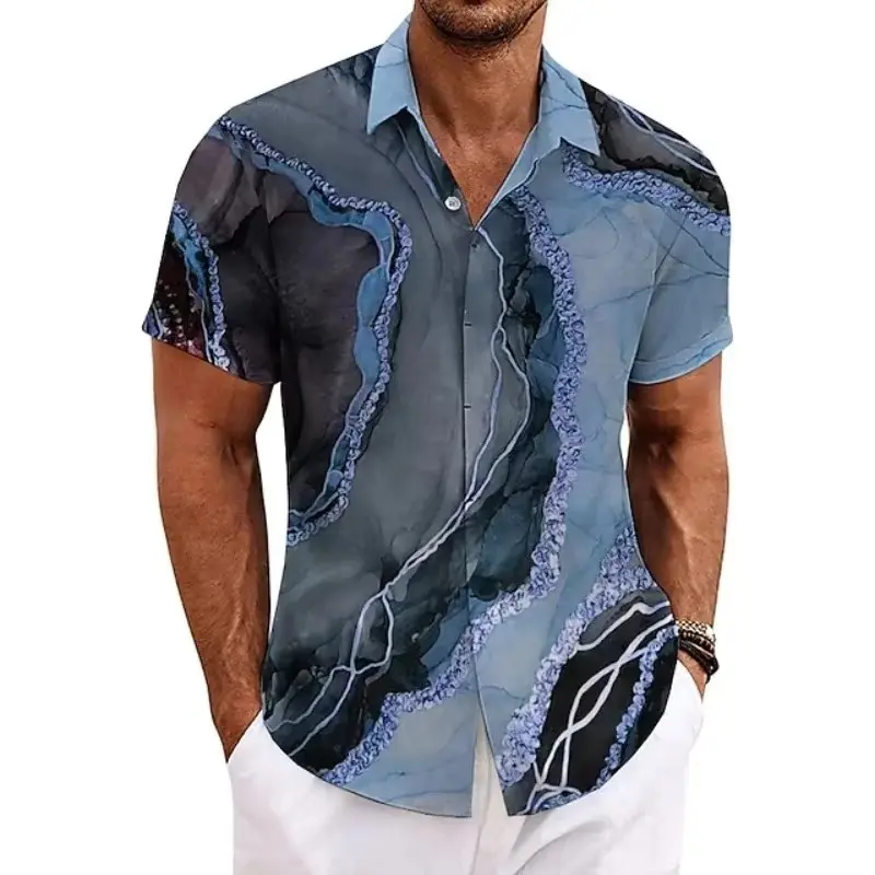 Slim-Fit Strandhemd mit Blumenmuster