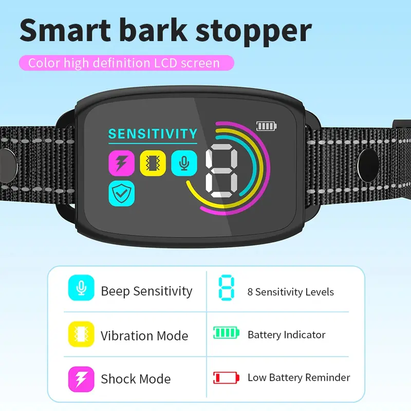 Smart Anti-Bell Halsband mit HD-Display