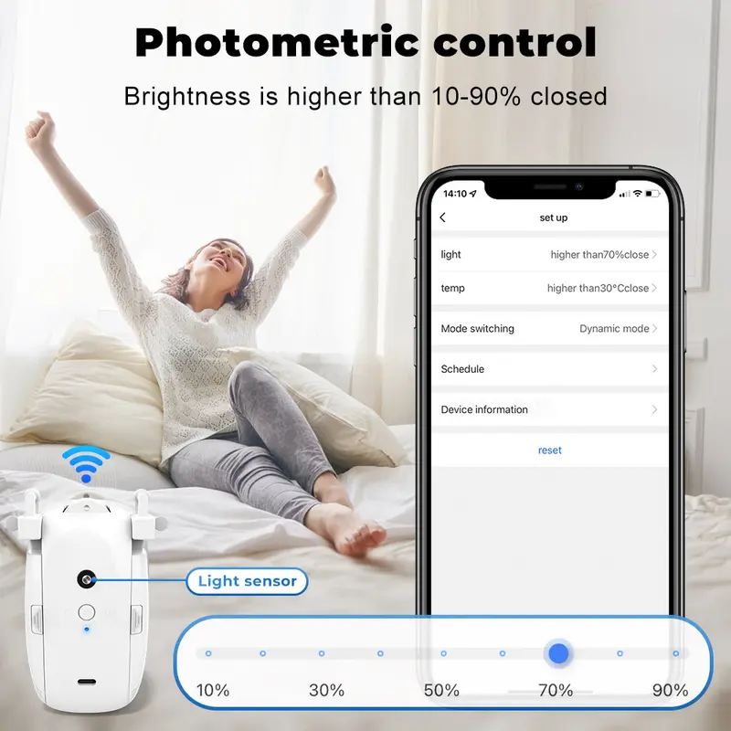Smart Jalousiemotor mit Licht- und Temperatursensor