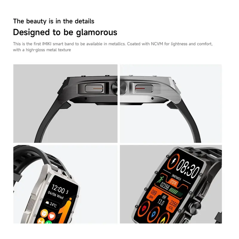Smartwatch Pro AMOLED · Herzfrequenz, 100+ Sportmodi, 7 Tage Akku