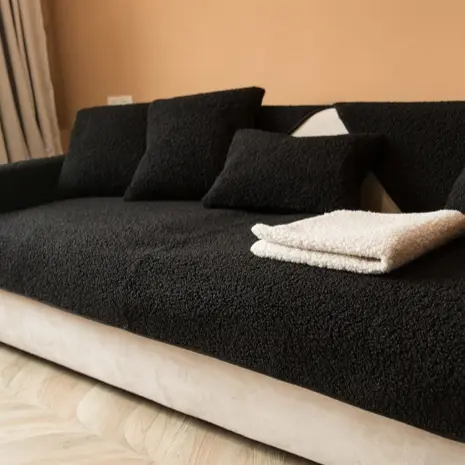 Sofa-Kissenbezug aus Lammfell-Imitat, rutschfest