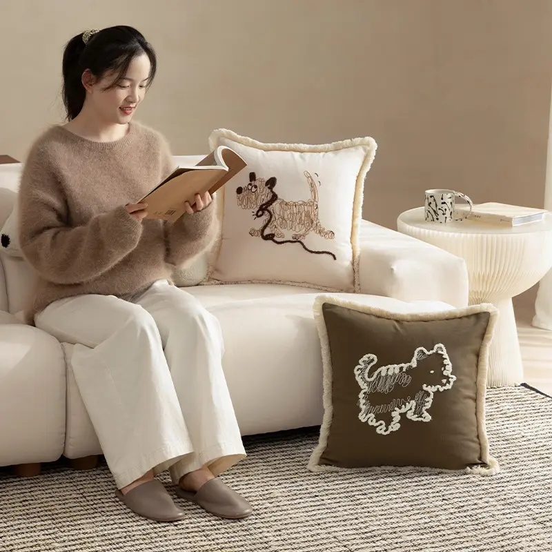 Sofa Kissenbezug mit Hund-Motiv