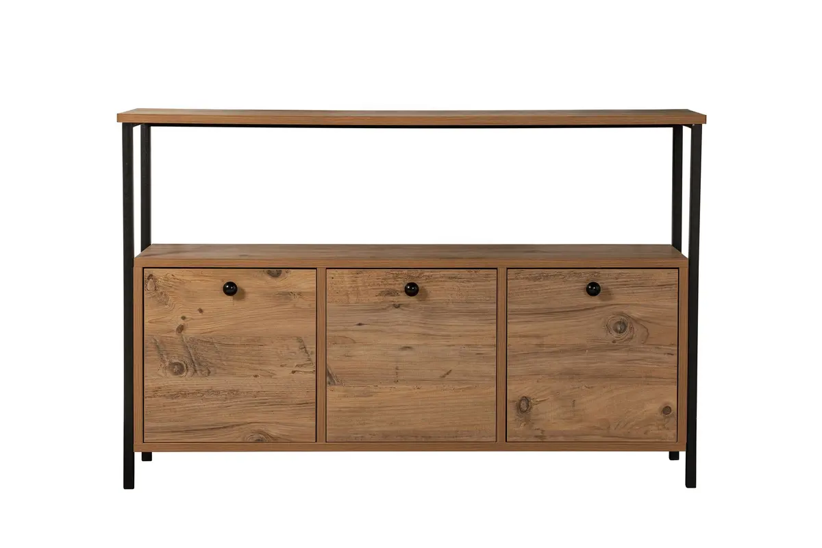 Solace High-Sideboard - Atlantische Kiefer Schwarz