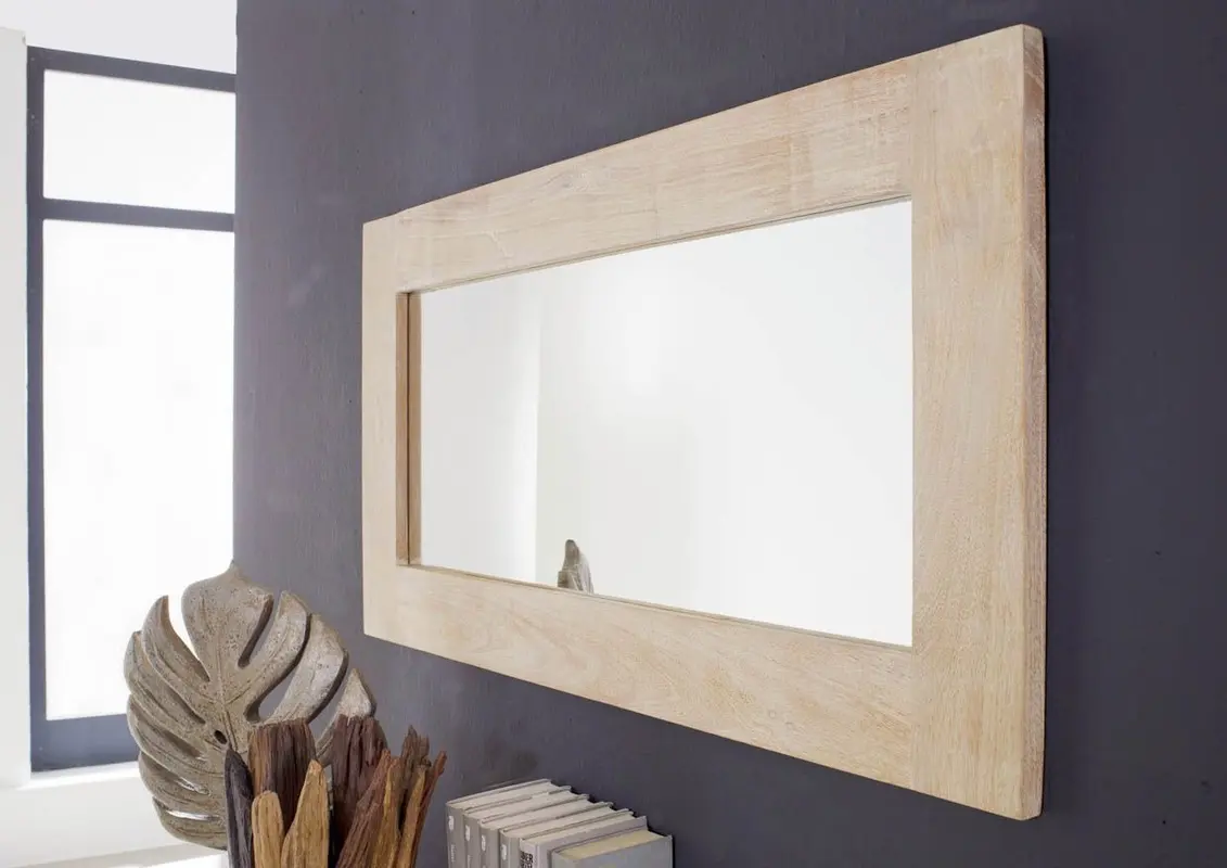 Spiegel Akazie 115x3x60 white stone getüncht NATURE WHITE