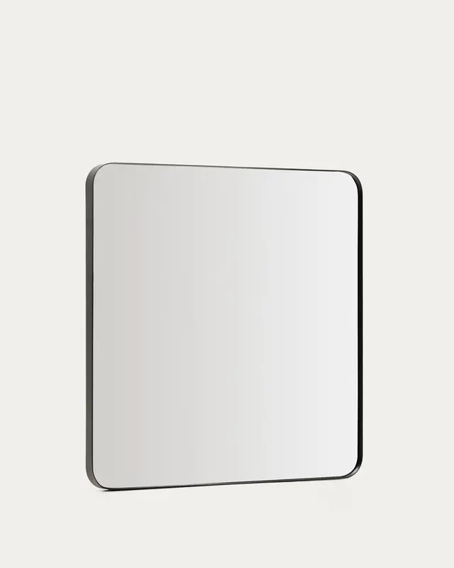 Spiegel Marco mit schwarzem Metall, 60 x 60 cm