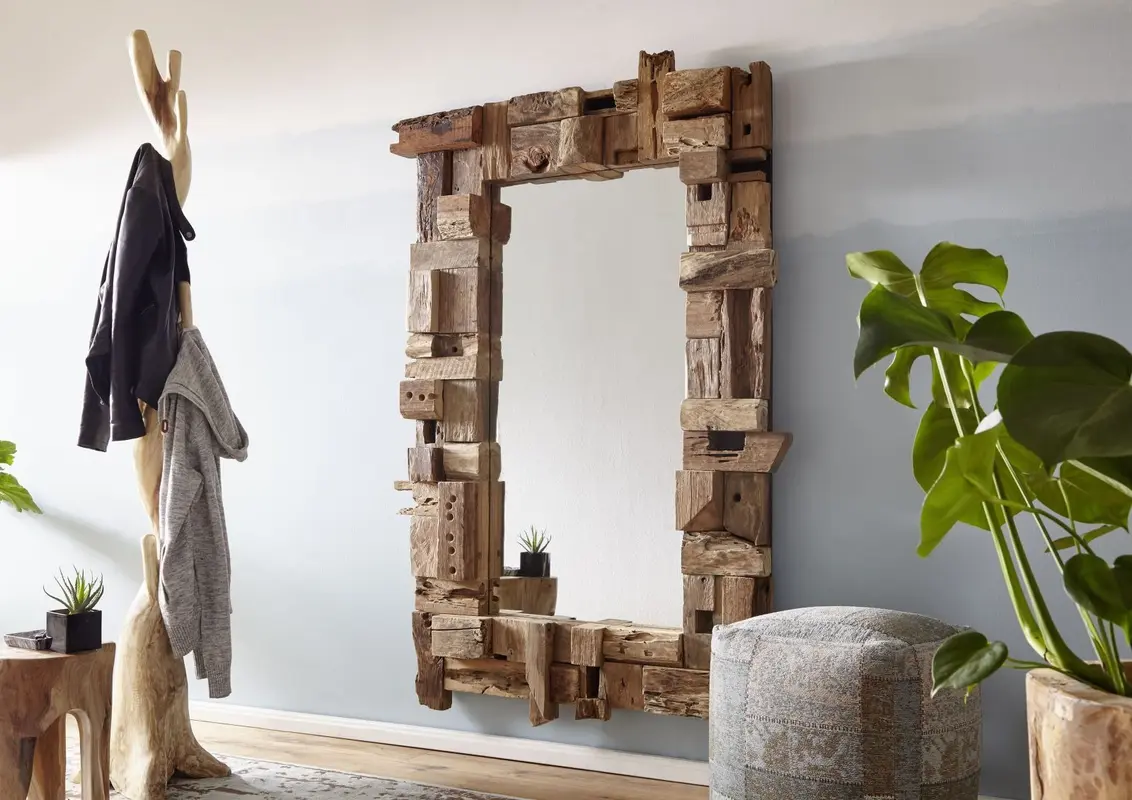 Spiegel Teak 100x160 natur lackiert UNIKA