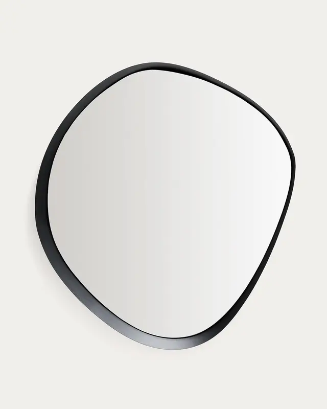 Spiegel Tebel aus schwarzem Metall, 85 x 93,5 cm