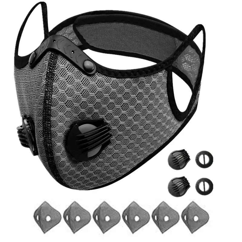 Sport Gesichtsmaske mit Aktivkohlefilter