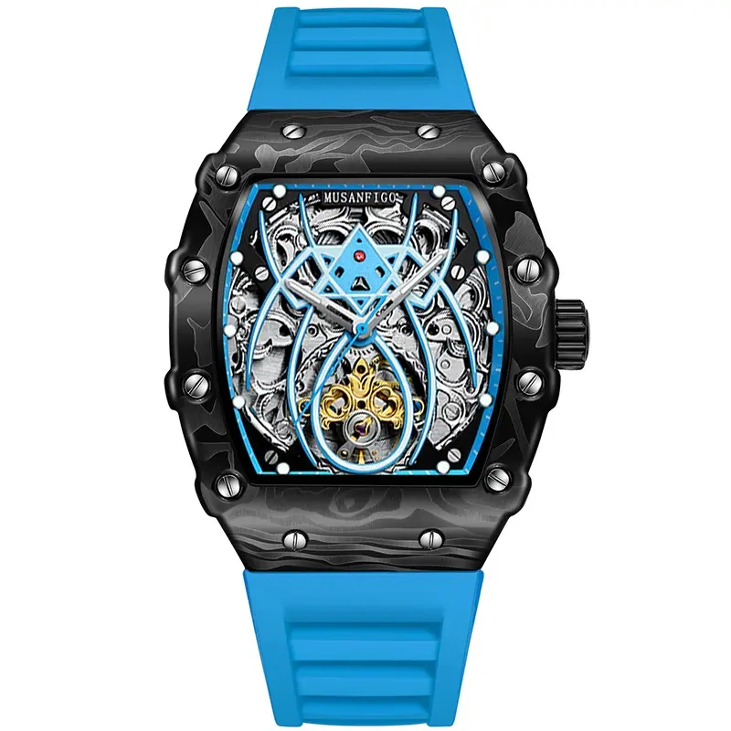 Sportliche, automatische Herrenuhr mit Leuchtzeigern