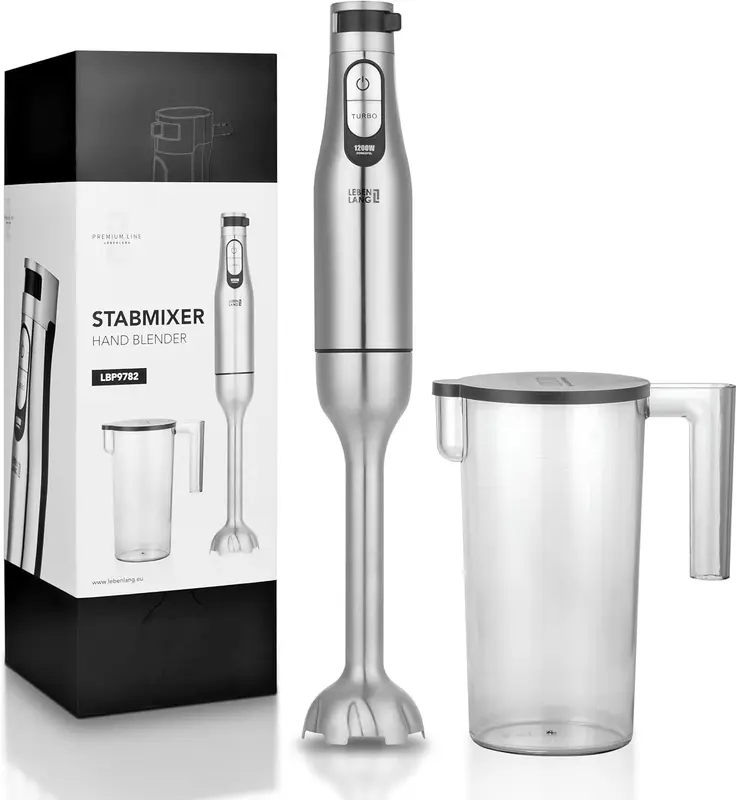 Stabmixer mit Messbecher & Spritzschutz, Stabmixer + Messbecher - 1200W
