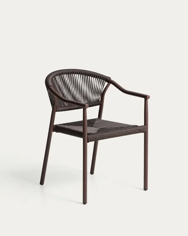 Stapelbarer Outdoor-Stuhl Livadia aus Aluminium in Braun