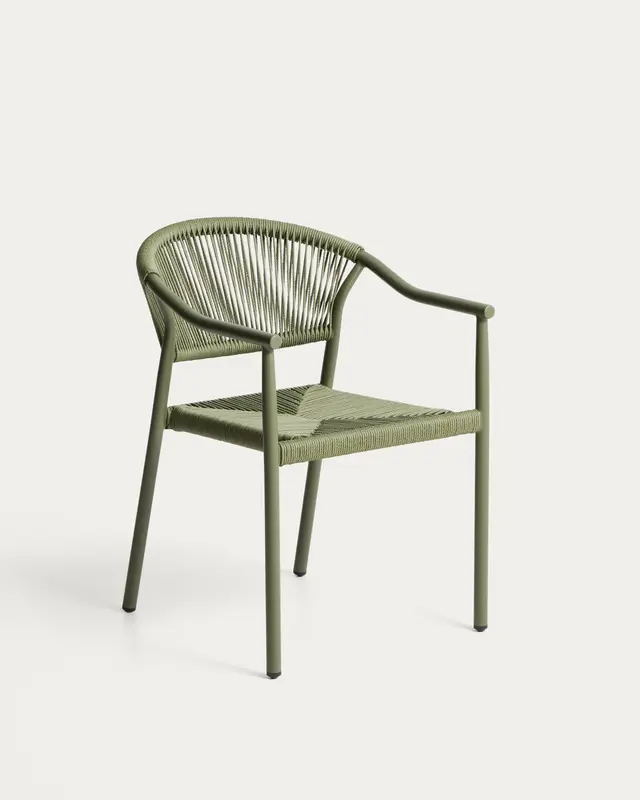Stapelbarer Outdoor-Stuhl Livadia aus Aluminium in Grün