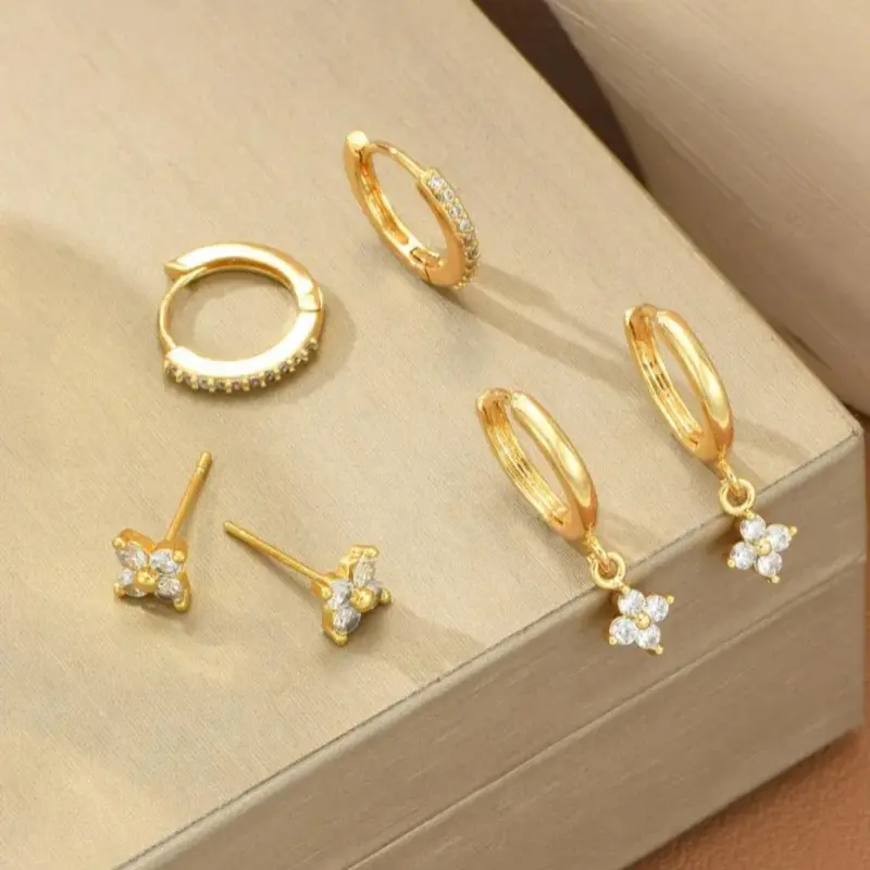 Statement-Ohrring-Set «Aurelia» · Creolen & Stecker, Gold