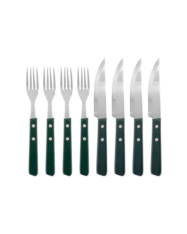 Steakmesser- und Gabelset, NVSteak, Grün