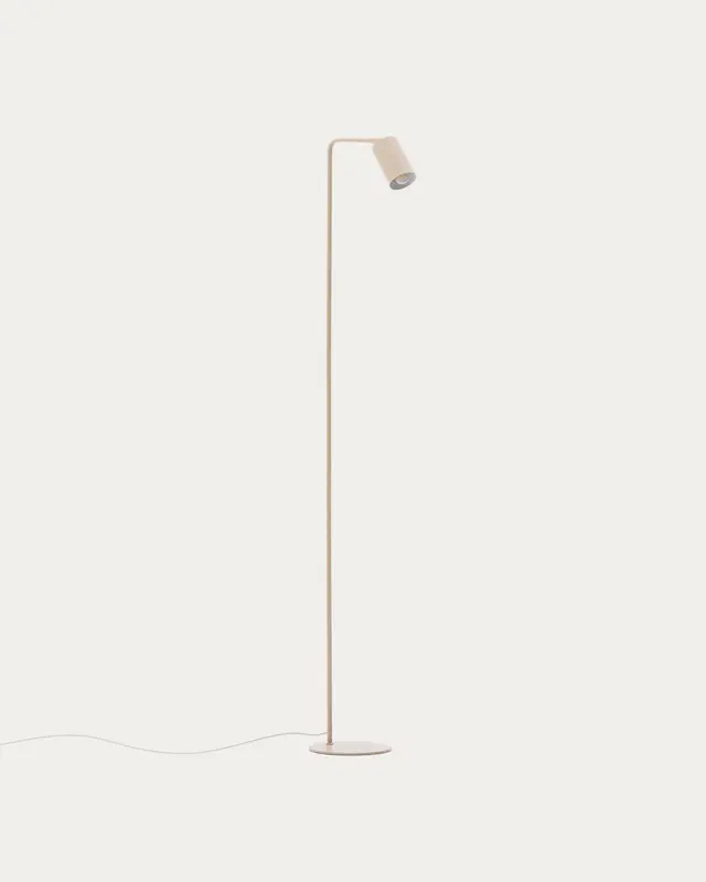 Stehlampe Manie aus Metall mit beigem, texturiertem Finish
