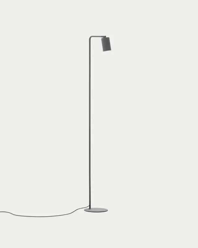 Stehlampe Manie aus Metall mit Finish in schwarzer Gusseisenoptik