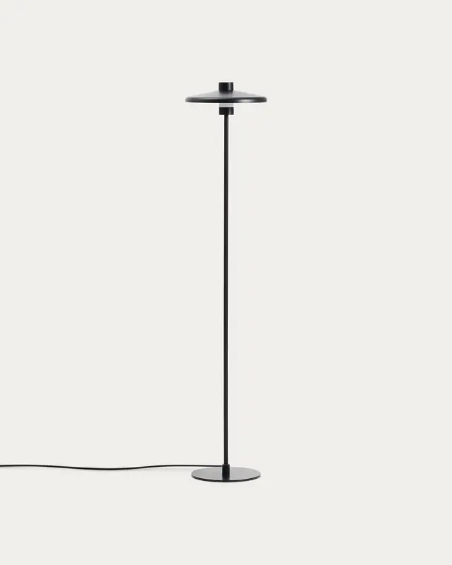 Stehlampe Nuvira aus schwarzem satiniertem Metall