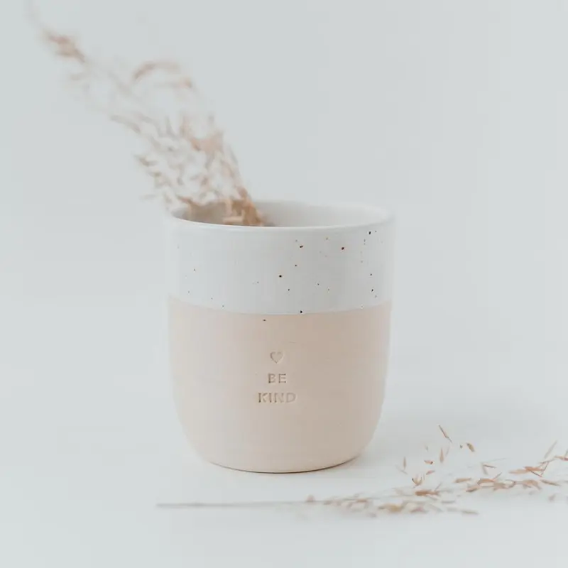 Steingut Becher - Tasse - Be Kind - Handmade