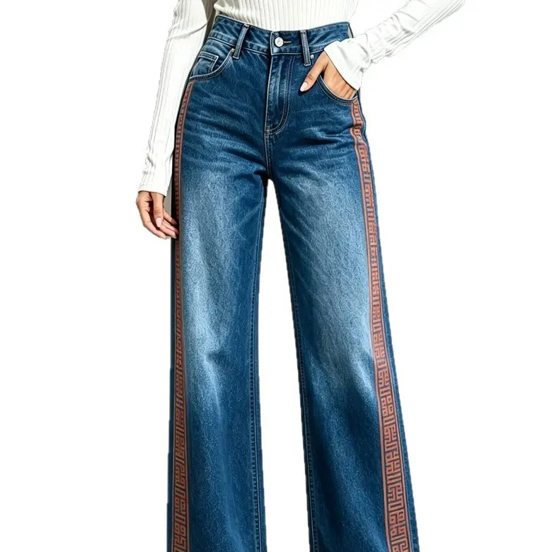 Straight-Leg Jeans aus echtem Denim